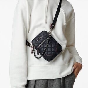 MZ Wallace Black Quilted Crossbody Bag